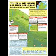 Load image into Gallery viewer, A map infographic abot Yakima Valley Hops 
